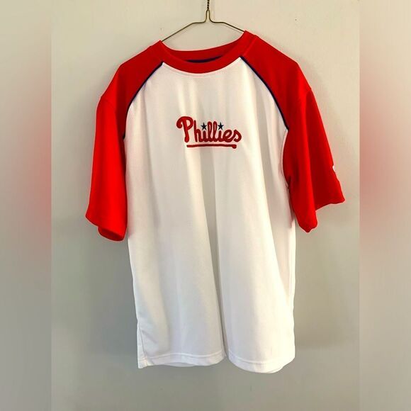 Lee Other - VTG Lee Sport Philadelphia Phillies Baseball Jersey Color Block White Red Blue L